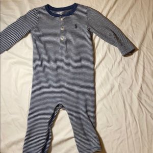 Ralph Lauren Baby boy striped blue onsie